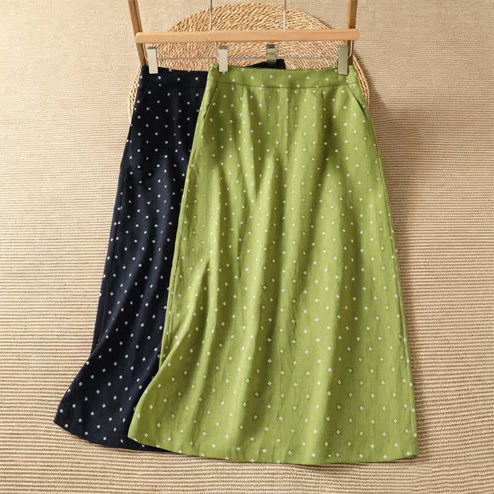 Buddha Stones Sommerliche, lässige Vintage-Röcke mit Polka-Dots und Taschen für Damen - image 10