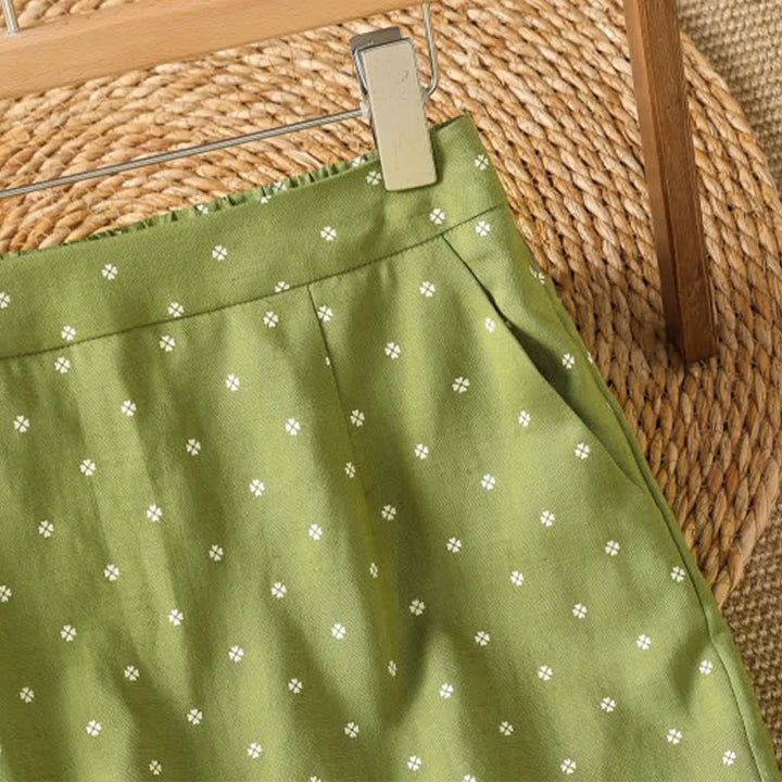 Buddha Stones Sommerliche, lässige Vintage-Röcke mit Polka-Dots und Taschen für Damen - image 3