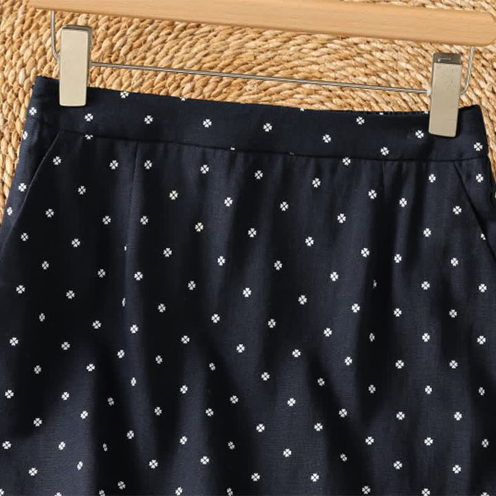 Buddha Stones Sommerliche, lässige Vintage-Röcke mit Polka-Dots und Taschen für Damen - image 7