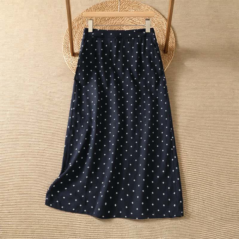 Buddha Stones Sommerliche, lässige Vintage-Röcke mit Polka-Dots und Taschen für Damen - Marine - US8-10, UK/AU12-14, EU40-42 (2XL) - image 5