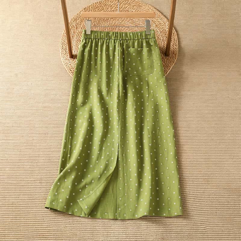 Buddha Stones Sommerliche, lässige Vintage-Röcke mit Polka-Dots und Taschen für Damen - image 1