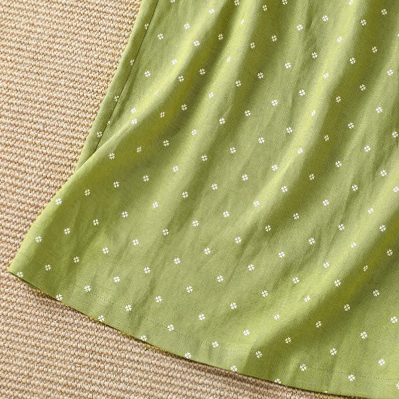Buddha Stones Sommerliche, lässige Vintage-Röcke mit Polka-Dots und Taschen für Damen - image 4