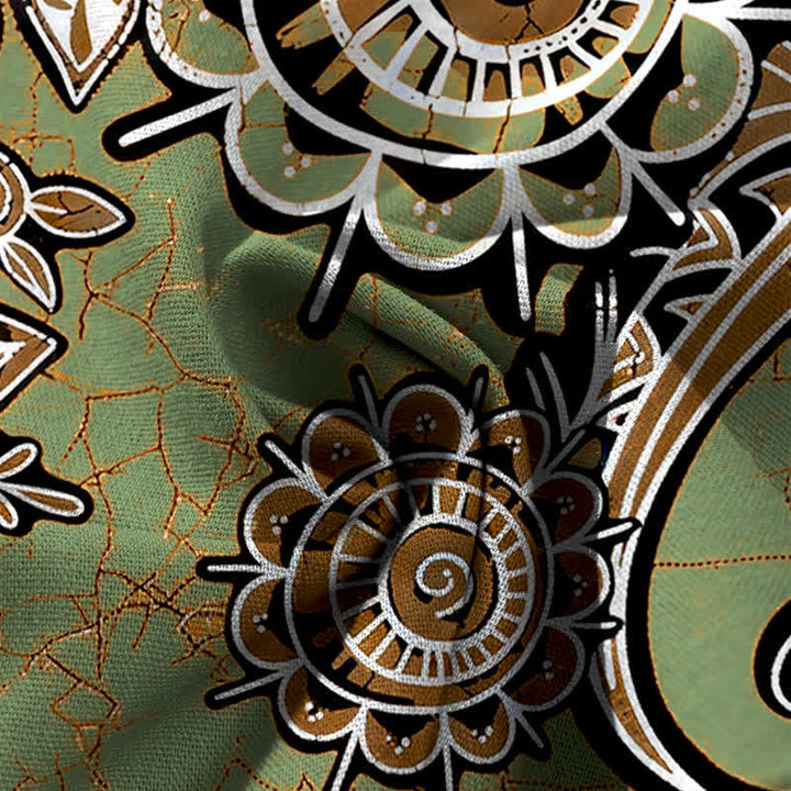 Buddha Stones Damenhose aus Baumwoll-Leinen-Mischgewebe im Boho-Stil mit Mandala-Muster, elastischem Bund, weitem Bein und Taschen - image 4