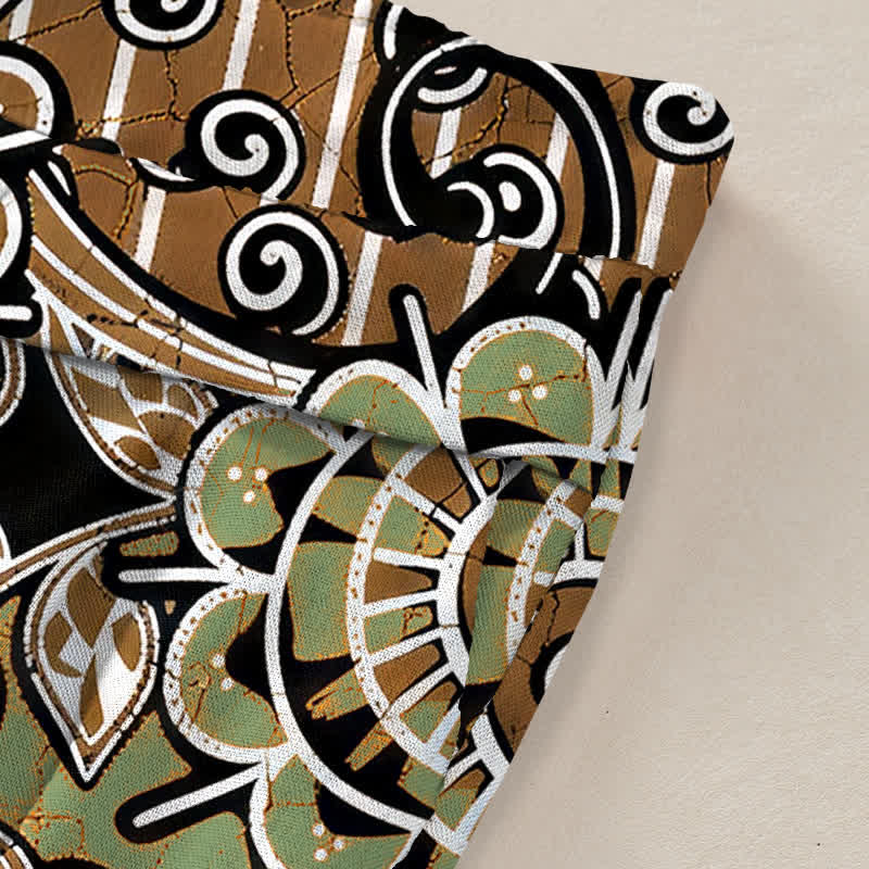 Buddha Stones Damenhose aus Baumwoll-Leinen-Mischgewebe im Boho-Stil mit Mandala-Muster, elastischem Bund, weitem Bein und Taschen - image 3