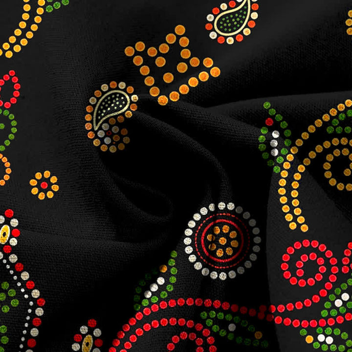 Buddha Stones Damenhose mit weitem Bein, elastischem Bund und Taschen aus Baumwoll-Leinen-Mischgewebe mit floralem, volkstümlichem Muster und floralem Muster im Landhausstil. - image 4