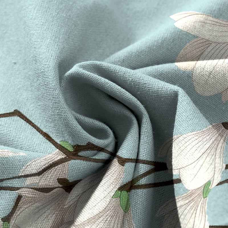 Buddha Stones Baumwoll-Leinen-Hose mit Vintage-Blumenmuster, elastischem Bund, weitem Bein und Taschen - image 4