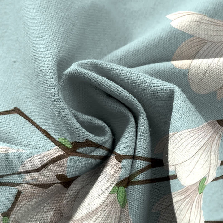 Buddha Stones Baumwoll-Leinen-Hose mit Vintage-Blumenmuster, elastischem Bund, weitem Bein und Taschen - image 4