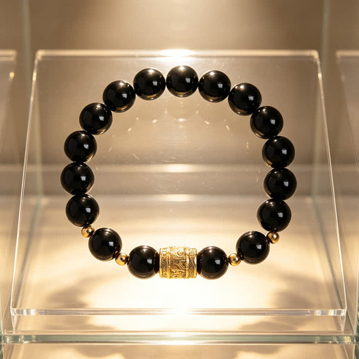 Buddha Stones Armband aus Tigerauge-Schwarzobsidian-Mutperlen - image 14