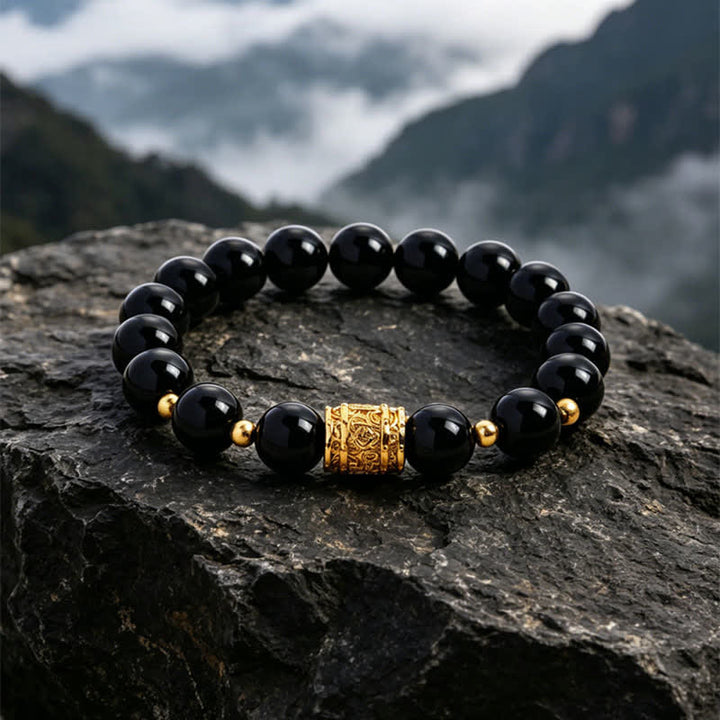Buddha Stones Armband aus Tigerauge-Schwarzobsidian-Mutperlen - Schwarzer Obsidian (Schutz ♥ Erdung) - image 11