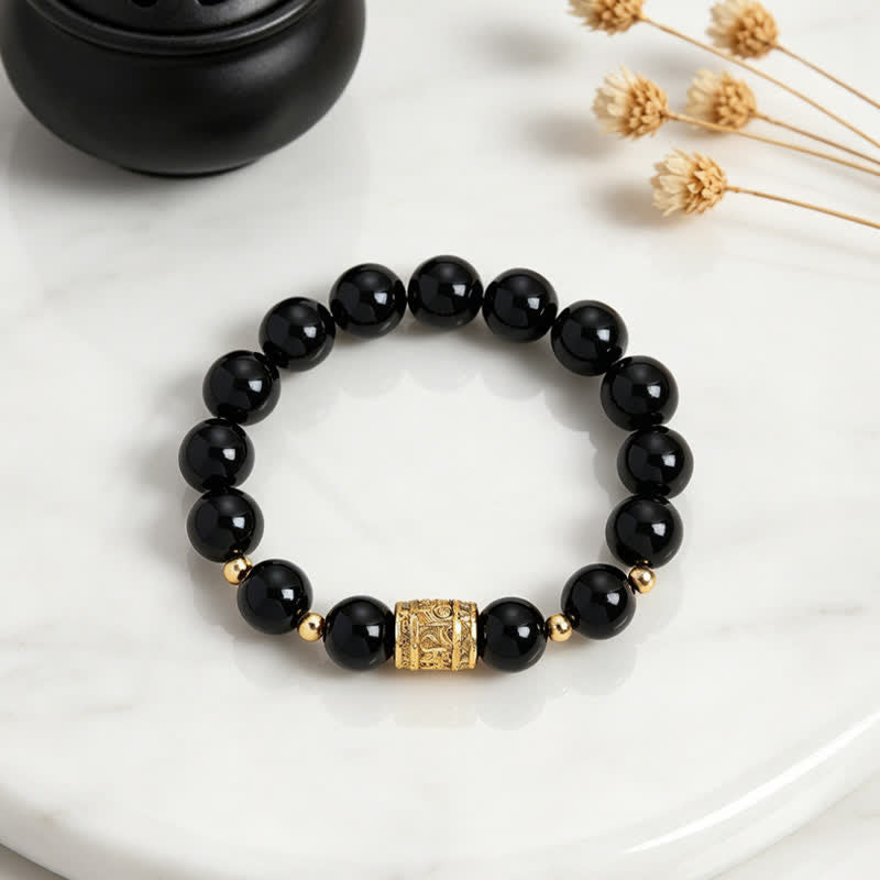 Buddha Stones Armband aus Tigerauge-Schwarzobsidian-Mutperlen - image 12