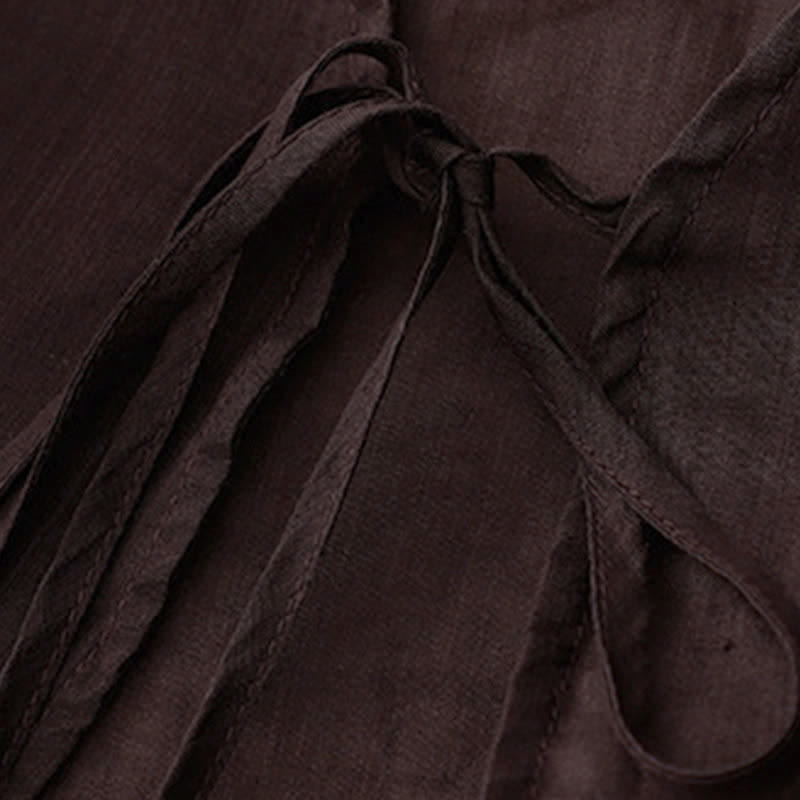 Buddha Stones Sommer-Kimono für Damen, schlicht, langärmelig, mit Schnürung und offener Vorderseite - image 16