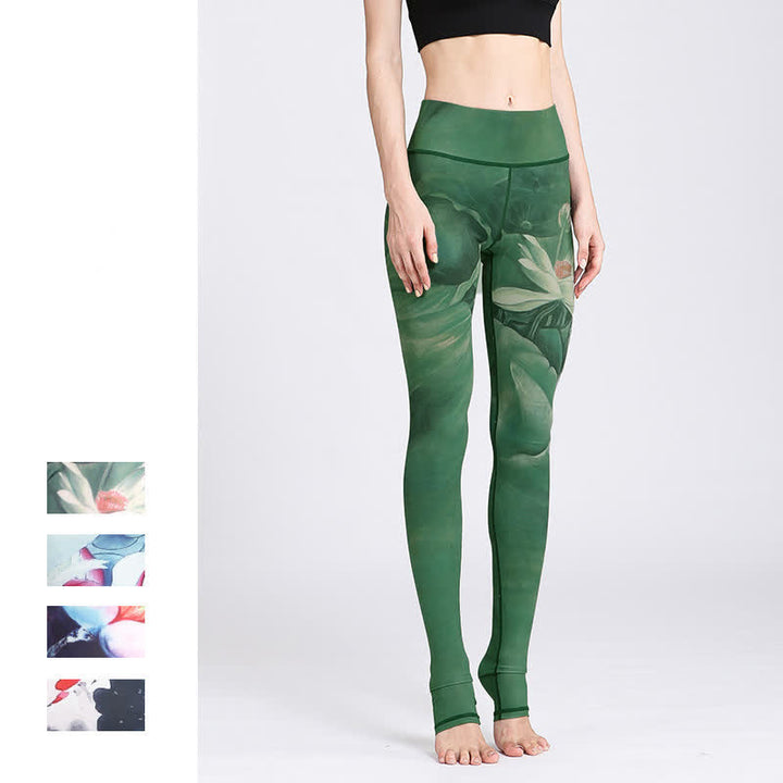 Buddha Stones Lotus Flower Print Design Hose Sport Fitness Yoga Leggings Damen Yogahose - image 6