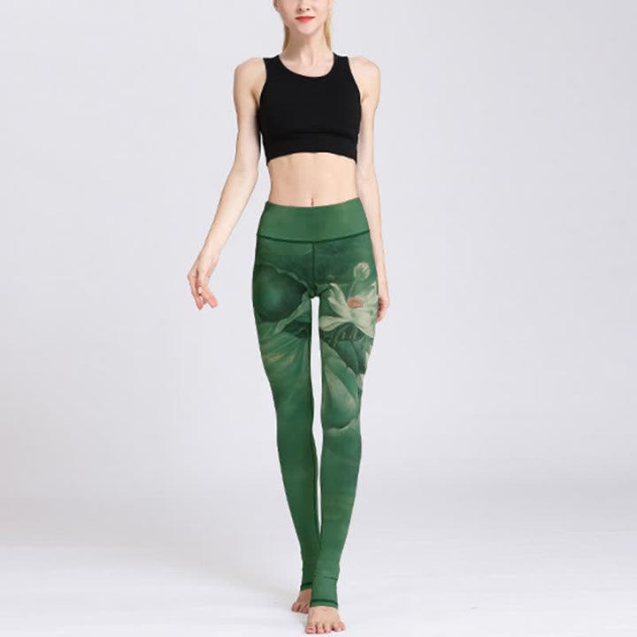 Buddha Stones Lotus Flower Print Design Hose Sport Fitness Yoga Leggings Damen Yogahose - image 5