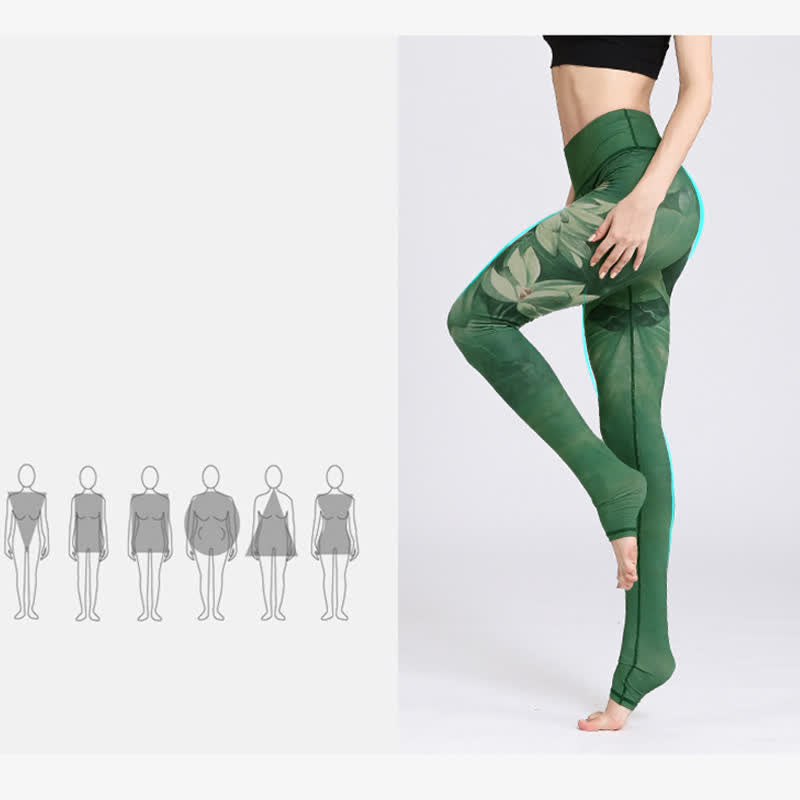 Buddha Stones Lotus Flower Print Design Hose Sport Fitness Yoga Leggings Damen Yogahose - image 7