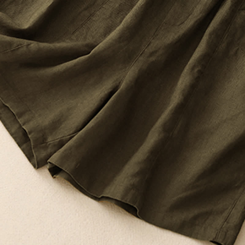 Buddha Stones Sommer-Freizeit-Shorts für Damen mit Taschen, schlicht, mit Knöpfen - image 18