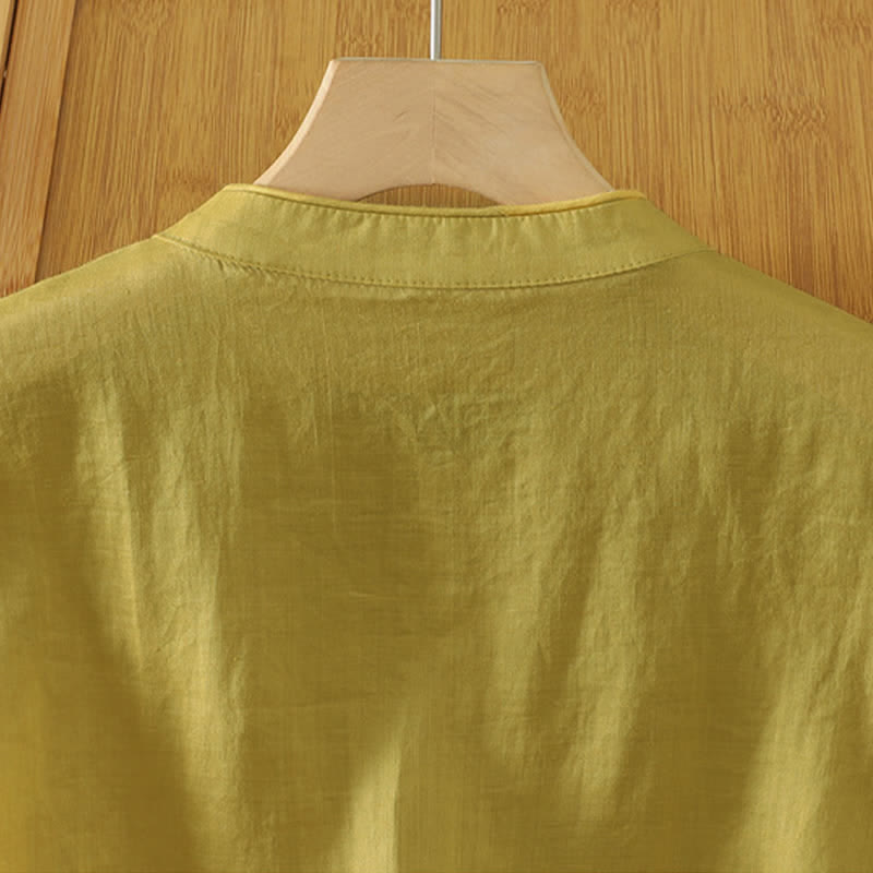 Buddha Stones Sommerliches Tanktop im Tang-Stil mit Froschknopfleiste, ärmellos, für Damen - image 4
