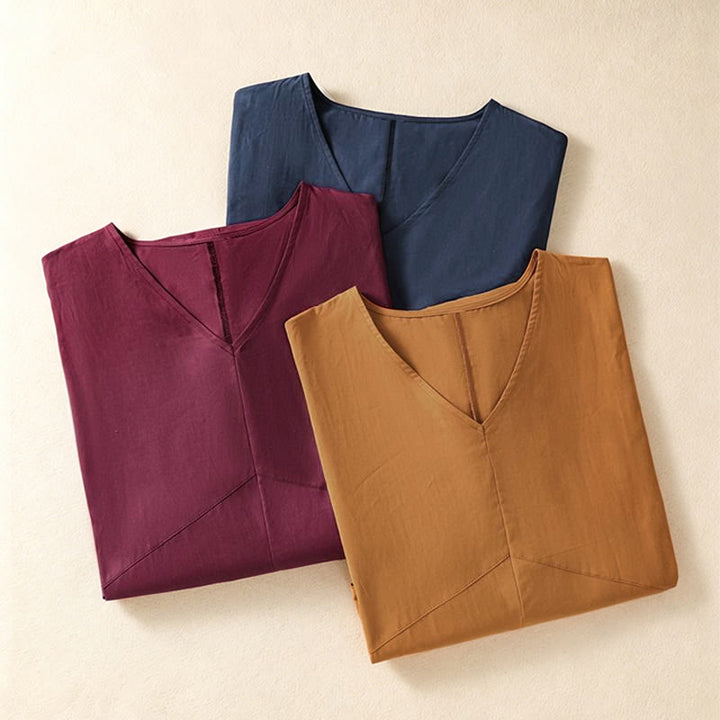 Buddha Stones Elegantes, minimalistisches, einfarbiges, ärmelloses Sommerkleid für Damen mit Tasche - image 21