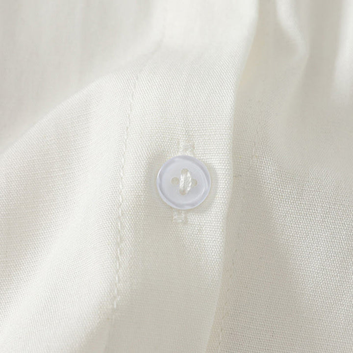 Buddha Stones Lässiges, minimalistisches Sommerhemd mit Knopfleiste und kurzen Ärmeln für Damen, einfarbig, mit Knopfleiste - image 9