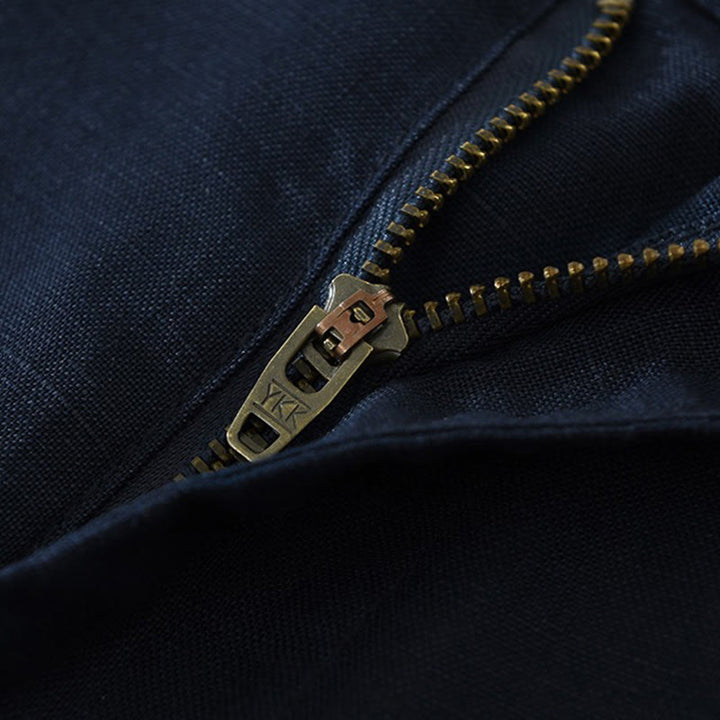 Buddha Stones Lässige, minimalistische Herren-Shorts mit weitem Bein, Reißverschluss und Tasche – ideal für Sommer und Freizeit. - image 5