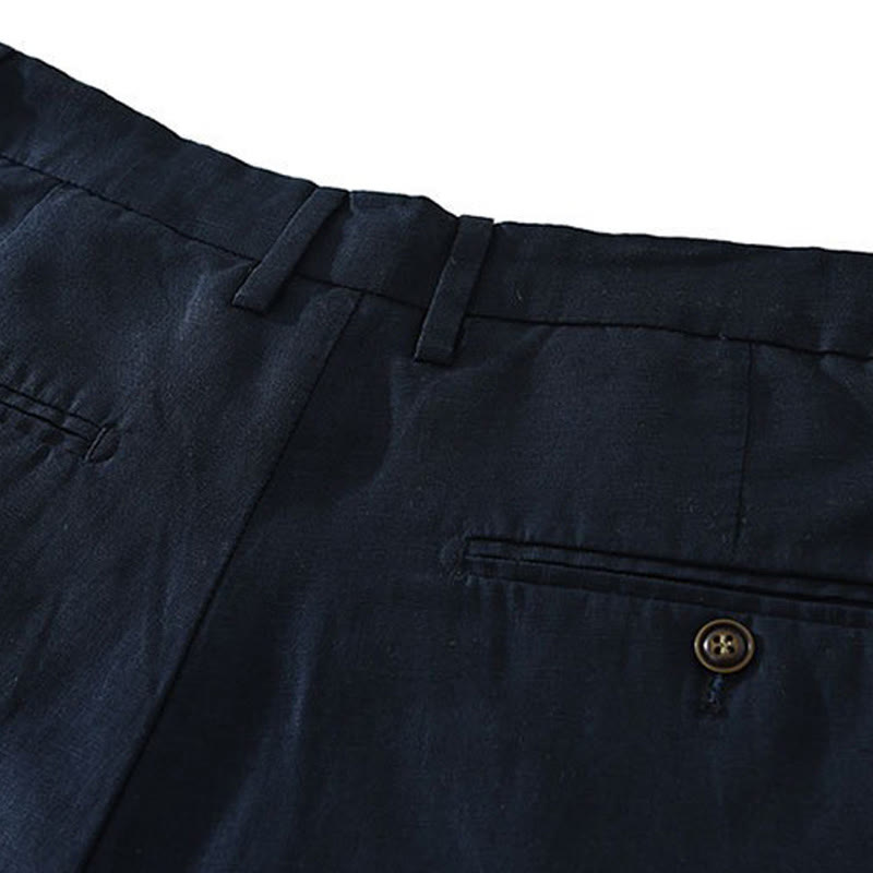 Buddha Stones Lässige, minimalistische Herren-Shorts mit weitem Bein, Reißverschluss und Tasche – ideal für Sommer und Freizeit. - image 4