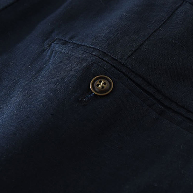 Buddha Stones Lässige, minimalistische Herren-Shorts mit weitem Bein, Reißverschluss und Tasche – ideal für Sommer und Freizeit. - image 7