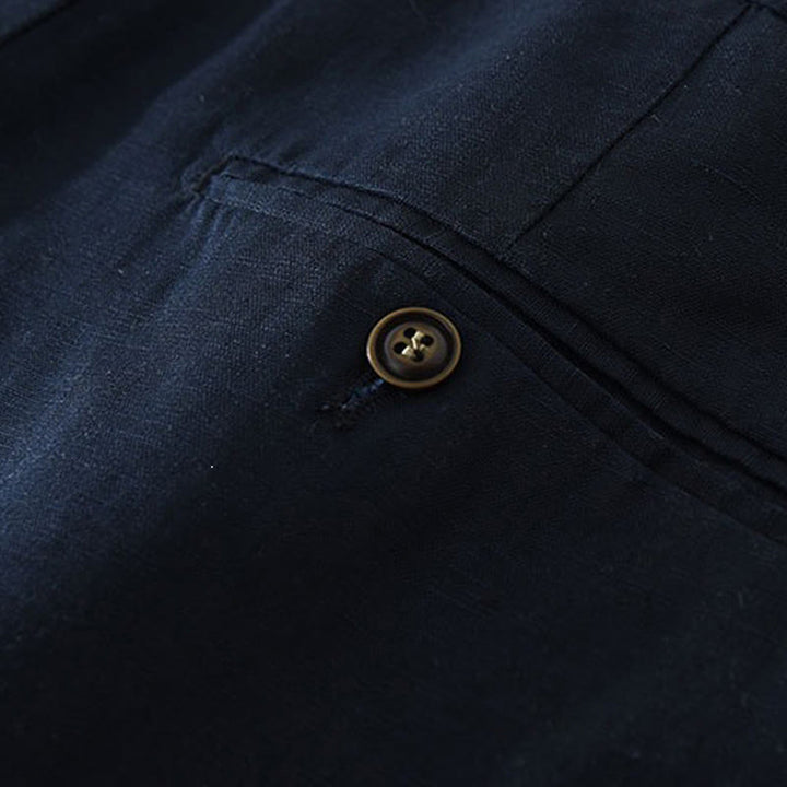 Buddha Stones Lässige, minimalistische Herren-Shorts mit weitem Bein, Reißverschluss und Tasche – ideal für Sommer und Freizeit. - image 7
