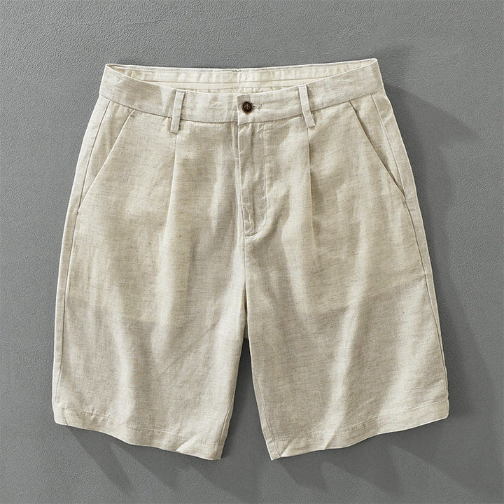 Buddha Stones Lässige, minimalistische Herren-Shorts mit weitem Bein, Reißverschluss und Tasche – ideal für Sommer und Freizeit. - Beige - US/ UK/AU42, EU52 (3XL) - image 0