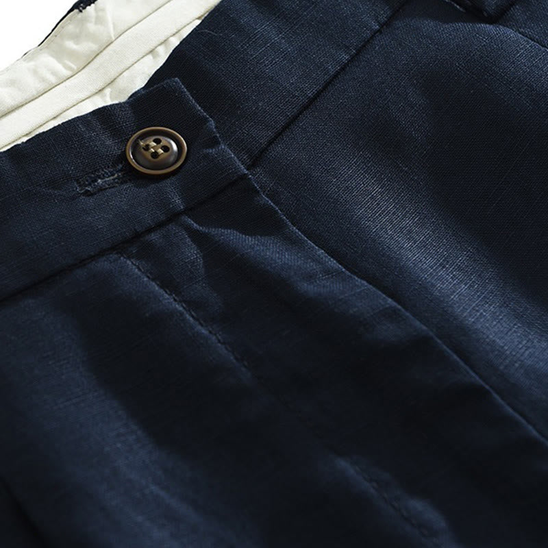 Buddha Stones Lässige, minimalistische Herren-Shorts mit weitem Bein, Reißverschluss und Tasche – ideal für Sommer und Freizeit. - image 2