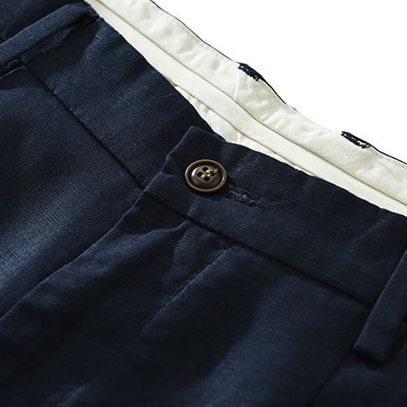 Buddha Stones Lässige, minimalistische Herren-Shorts mit weitem Bein, Reißverschluss und Tasche – ideal für Sommer und Freizeit. - image 3