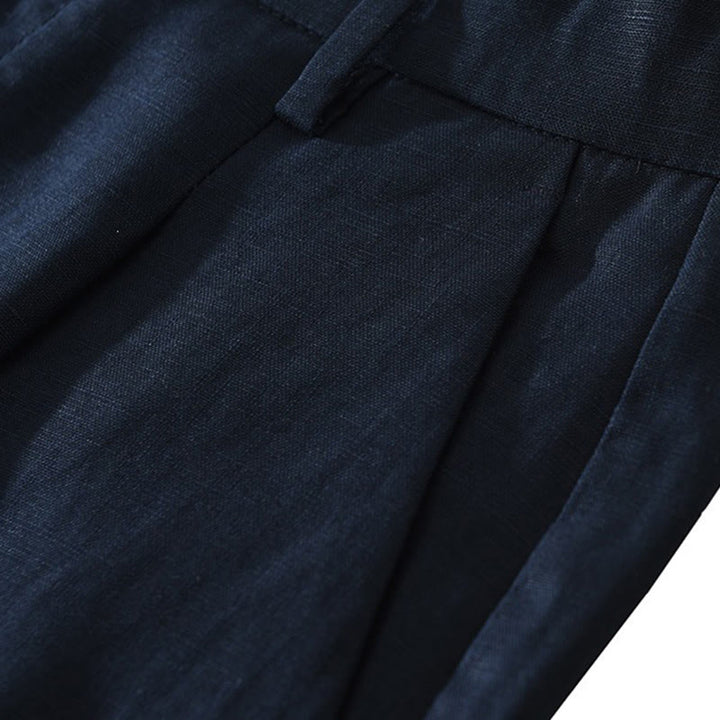 Buddha Stones Lässige, minimalistische Herren-Shorts mit weitem Bein, Reißverschluss und Tasche – ideal für Sommer und Freizeit. - image 6