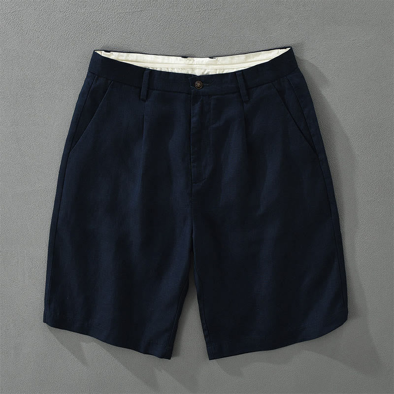 Buddha Stones Lässige, minimalistische Herren-Shorts mit weitem Bein, Reißverschluss und Tasche – ideal für Sommer und Freizeit. - Marine - US/ UK/AU42, EU52 (3XL) - image 1