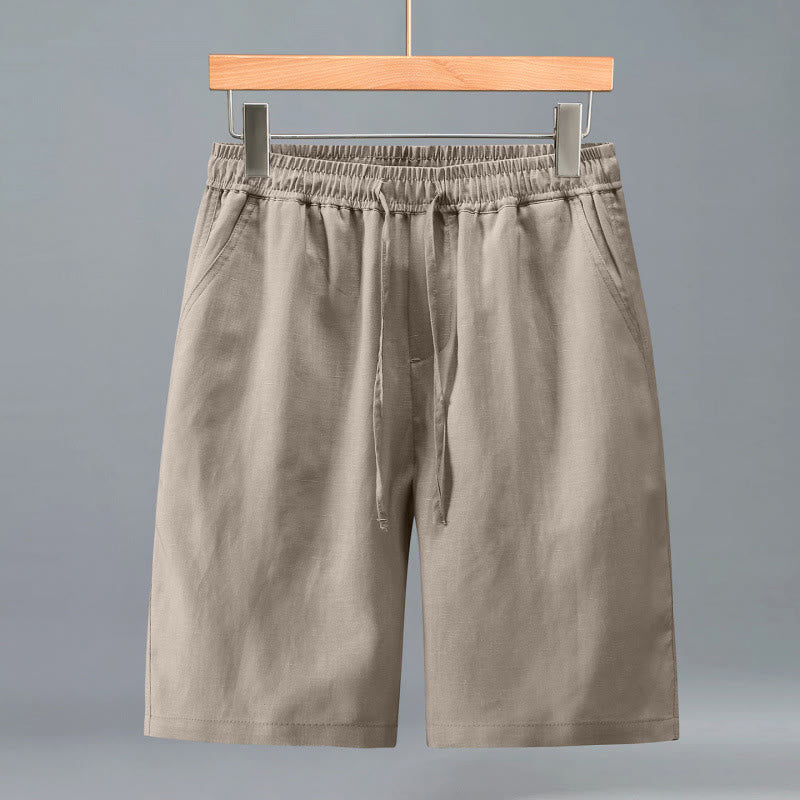 Buddha Stones Lässige, minimalistische Herren-Shorts mit Kordelzug und Tasche für den Sommer. - Bräunen - US/ UK/AU42, EU52 (3XL) - image 9