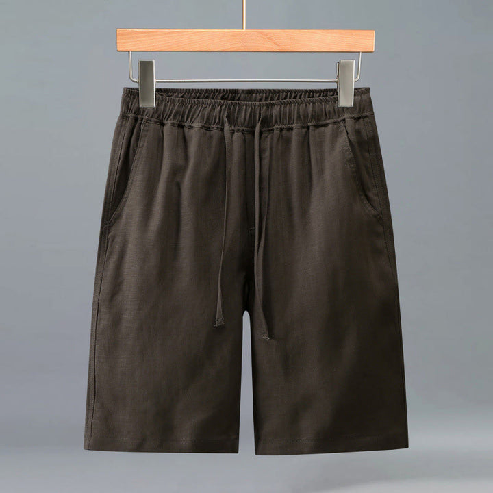 Buddha Stones Lässige, minimalistische Herren-Shorts mit Kordelzug und Tasche für den Sommer. - Sattelbraun - US/ UK/AU42, EU52 (3XL) - image 10
