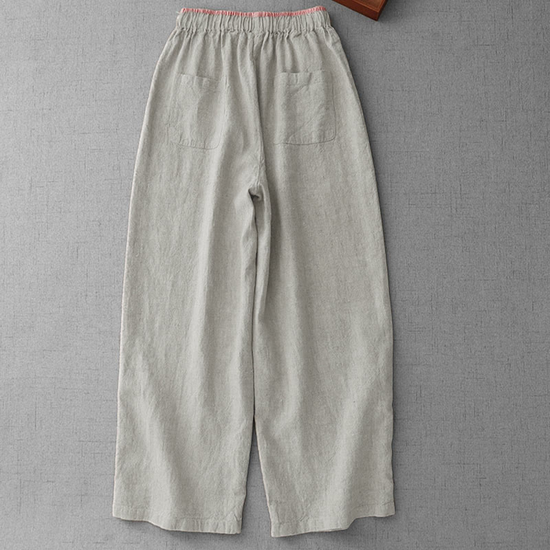 Buddha Stones Freizeithose für Damen mit Kordelzug, schlichtem Design und Taschen - image 1
