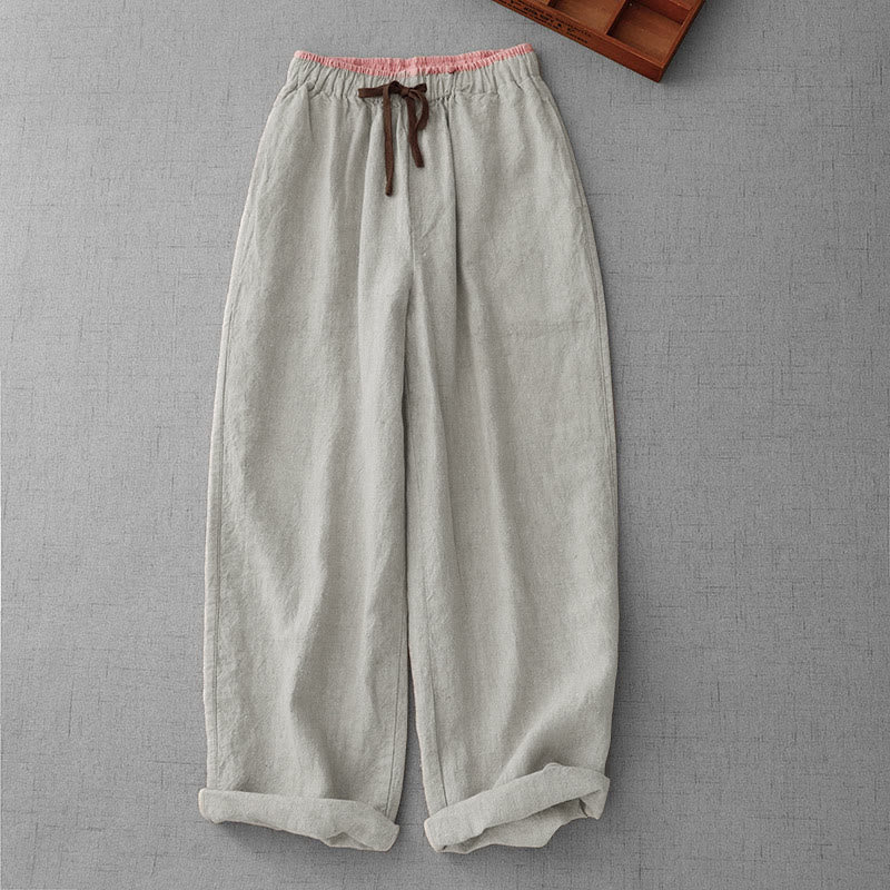 Buddha Stones Freizeithose für Damen mit Kordelzug, schlichtem Design und Taschen - Beige - US 8-10, UK/AU 12-14, EU 40-42 (2XL) - image 0