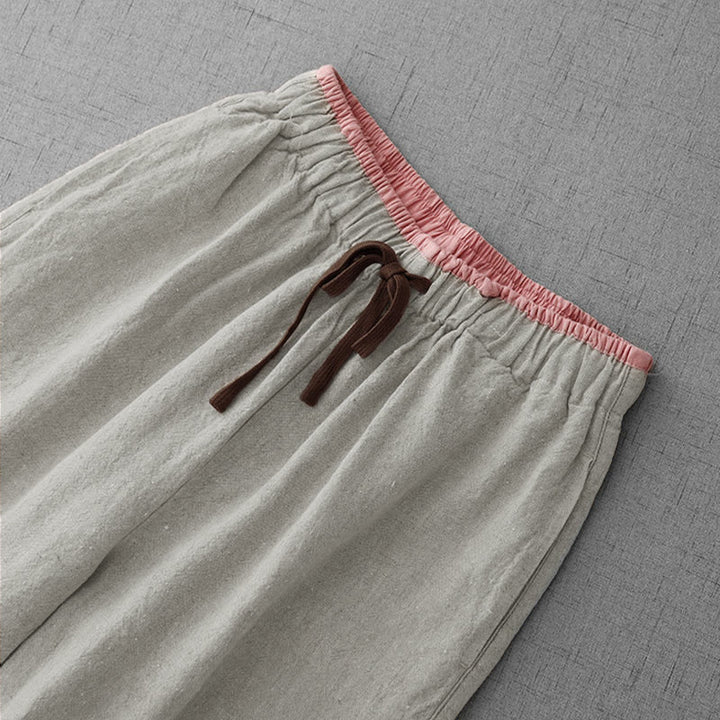 Buddha Stones Freizeithose für Damen mit Kordelzug, schlichtem Design und Taschen - image 4