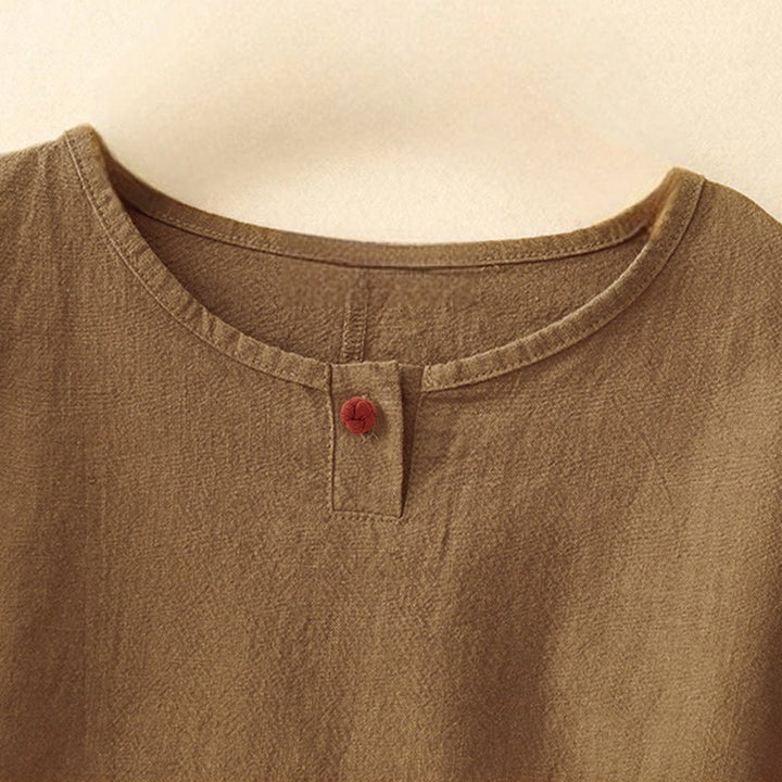 Buddha Stones Casual Plain Women's Crew Neck Design Loose Half Sleeve T-Shirt - image 14