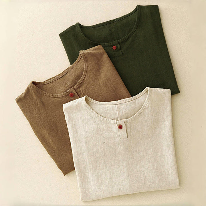 Buddha Stones Casual Plain Women's Crew Neck Design Loose Half Sleeve T-Shirt - image 19