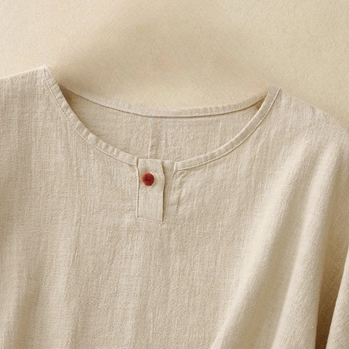 Buddha Stones Casual Plain Women's Crew Neck Design Loose Half Sleeve T-Shirt - image 2