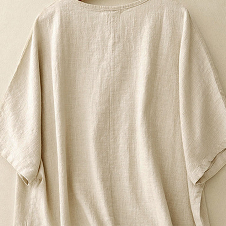 Buddha Stones Casual Plain Women's Crew Neck Design Loose Half Sleeve T-Shirt - image 3