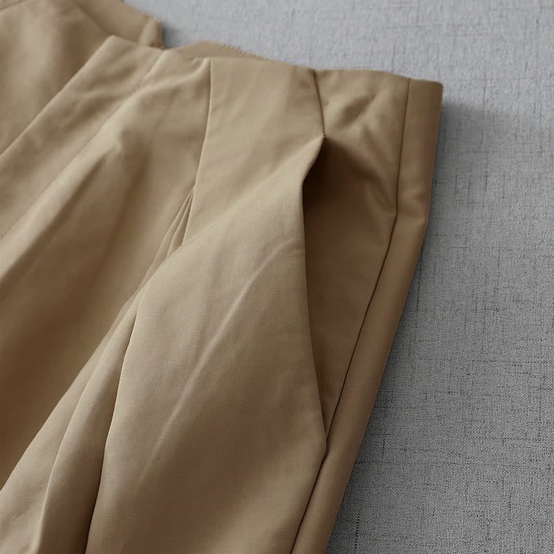 Buddha Stones Minimalistische, elegante, einfarbige Damen-Shorts mit Reißverschluss und Taschen im Sommerdesign - image 5