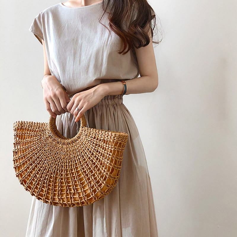 Buddha Stones Casual Eastic Kurzarm-Midikleid mit Kordelzug in der Taille - image 9