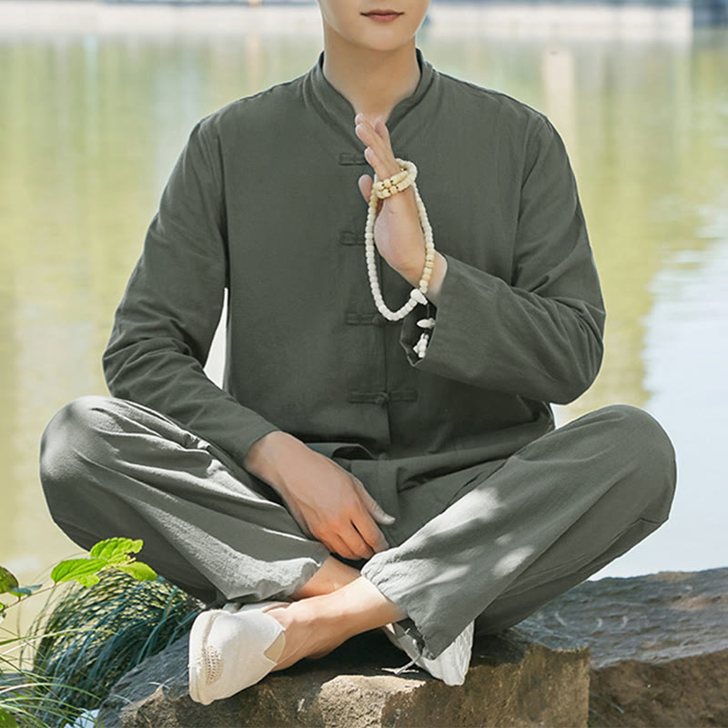 Buddha Stones , spirituelles Zen-Praxis-Yoga-Meditations-Gebetskleidungsset für Herren - Dunkelgrün - US/UK/AU48, EU58 (6XL) - image 0