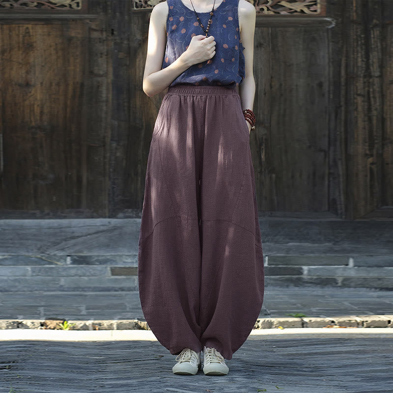 Buddha Stones Hose, Haremshose, lockere Zen-Yoga-Tai-Chi-Damenhose - Lila (Standardausführung) - US8-10, UK/AU12-14, EU40-42 (L)  - image 34