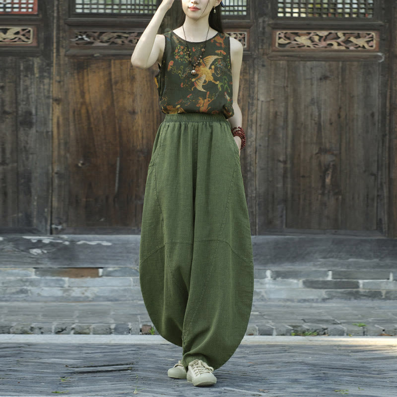 Buddha Stones Hose, Haremshose, lockere Zen-Yoga-Tai-Chi-Damenhose - image 28