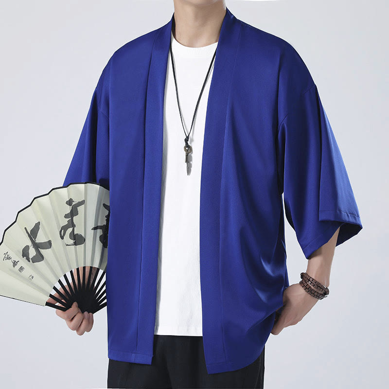 Buddha Stones, einfarbige, offene Herren-Kimono-Jacke - image 22