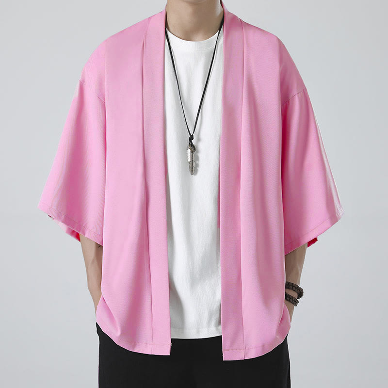 Buddha Stones, einfarbige, offene Herren-Kimono-Jacke - image 18