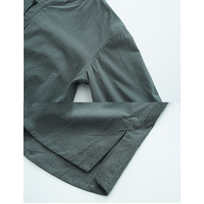 Buddha Stones, einfarbiges traditionelles Kurzarm-T-Shirt und Hose, Herren-Set - image 2