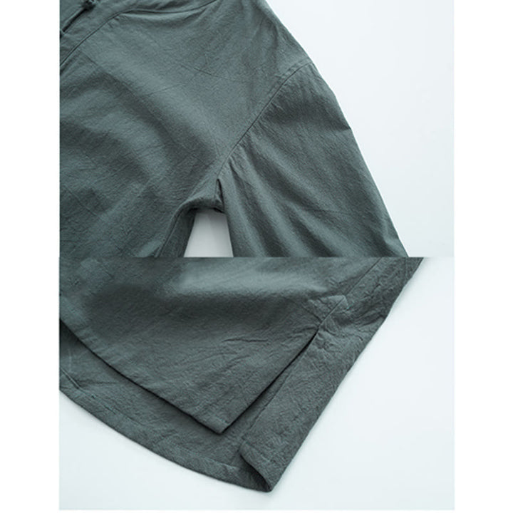 Buddha Stones, einfarbiges traditionelles Kurzarm-T-Shirt und Hose, Herren-Set - image 2