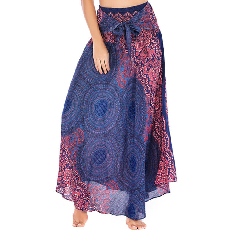 Buddha Stones Two Style Wear Bohemian Compass Rose Flower Lace-up Skirt Dress - Mittelviolett - US4-12, UK/AU8-16, EU36-44 (F) - image 9